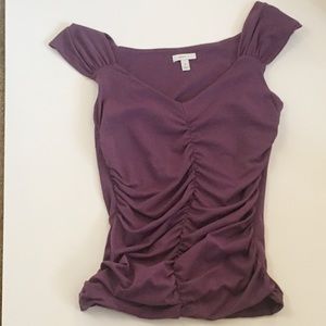 Semantiks purple sweetheart, ruched nylon tank